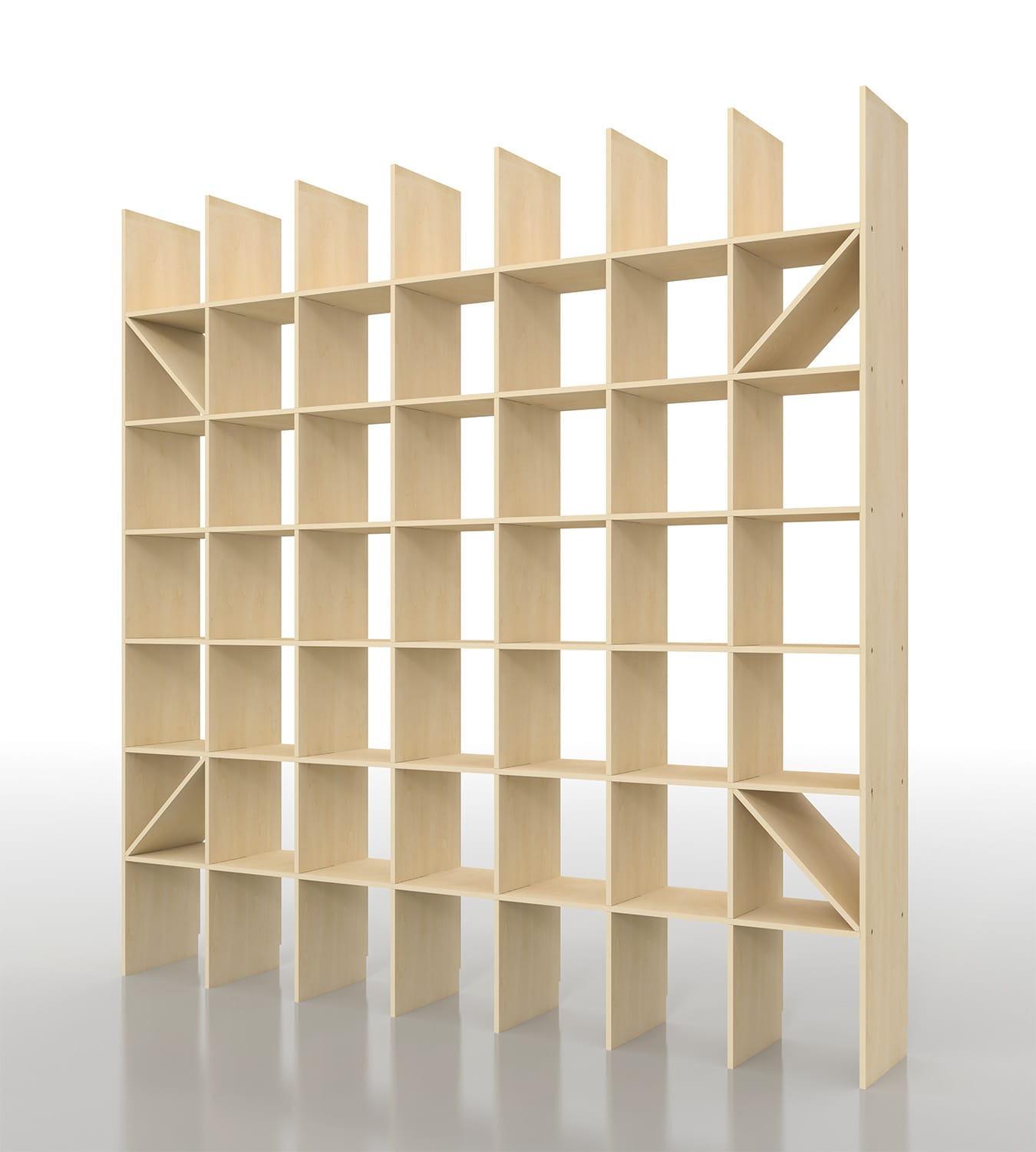 壁一面の本棚 奥行350mm（最下段なし）縦7コマ×横7コマ|Shelfシリーズ