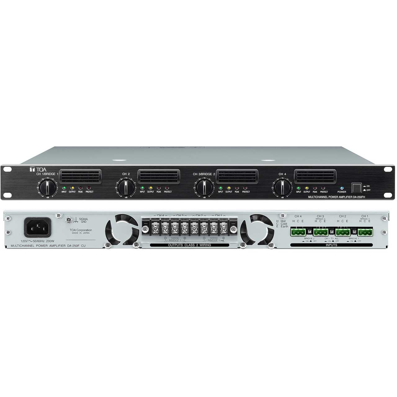 TOA DA-250F Digital Power Amplifier 4x250W @ 4 ohms