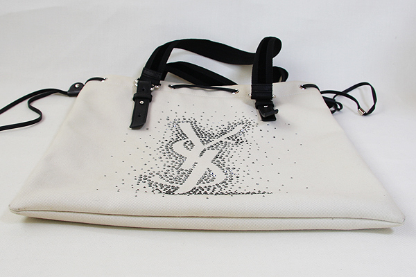 イヴ・サンローラン キラキラトートバック カハラ ホワイト 中古バッグ