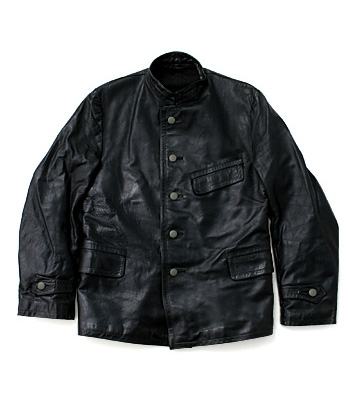 WWII ドイツ軍、W-SS(武装親衛隊)黒革ジャケット/実物・極上