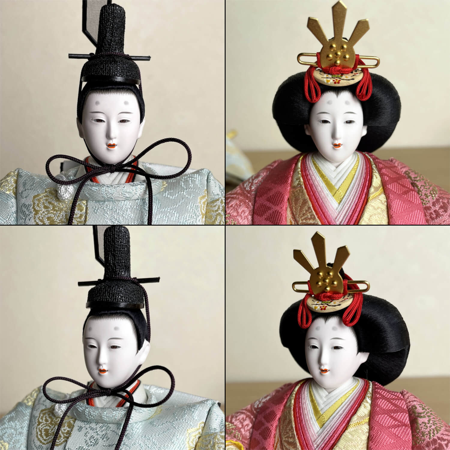 雛人形 大橋弌峰作 京都 芥子 正絹西陣織有職雛 24cm「福梅」二曲一双