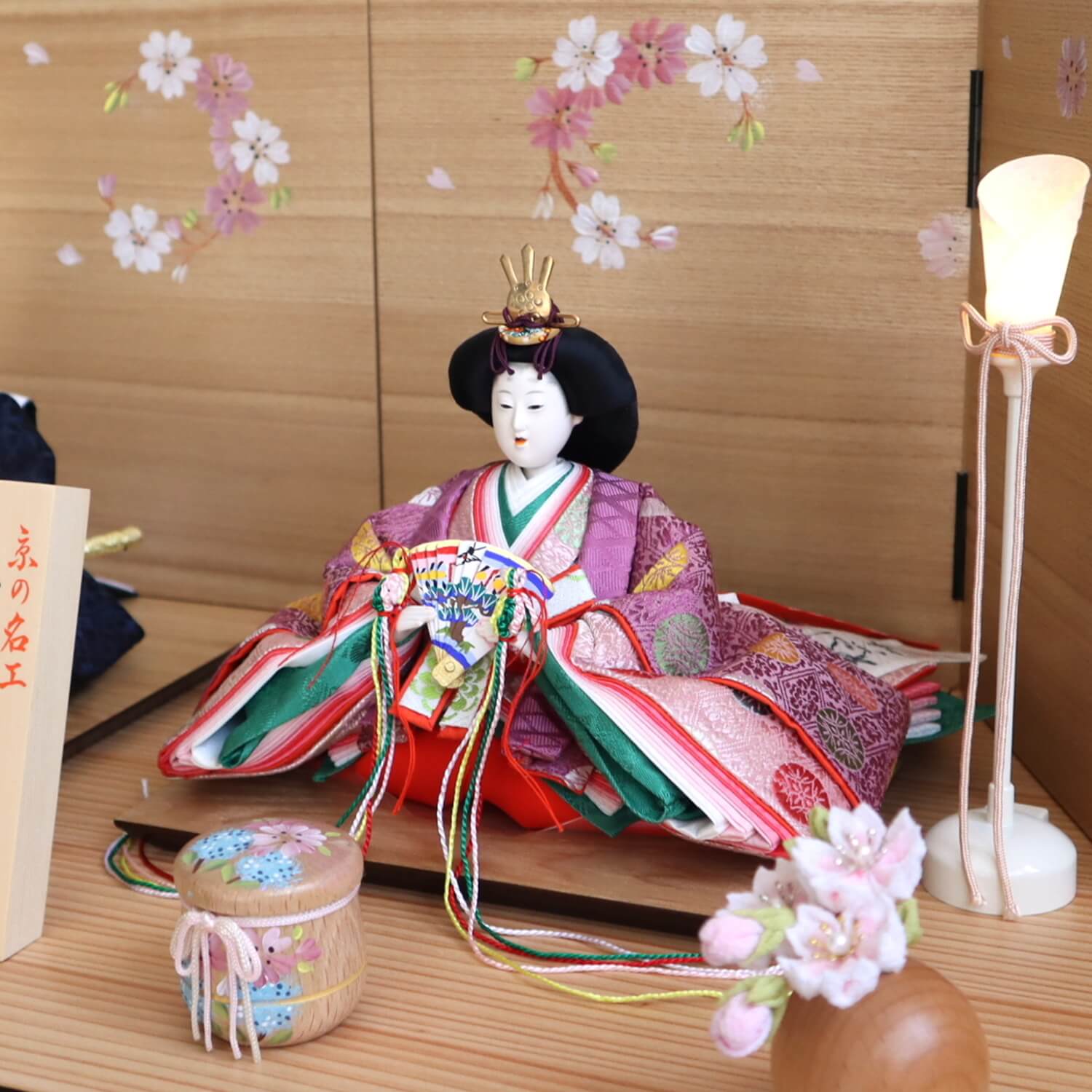 大橋弌峰作 京都 芥子 正絹西陣織 朱雀大路大極殿雛 京頭師：川瀬猪山