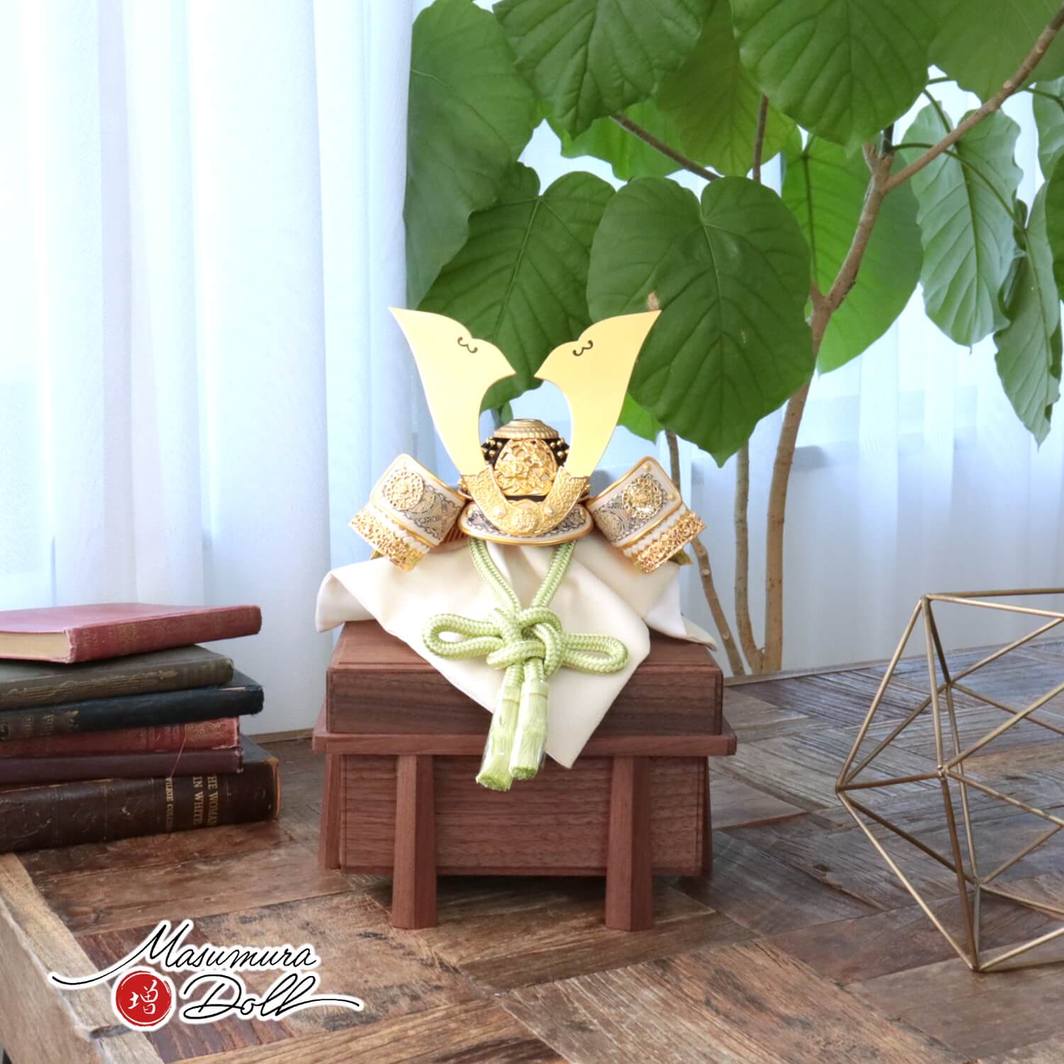 五月人形 伝統工芸士・平安晴峰作 淡萌黄色糸金小札兜 最高級国産