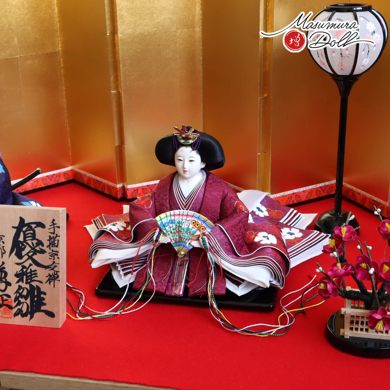 京都 尊正作 11番 京友禅 手描手描き京友禅 モダン椿 本仕立て箔押屏風