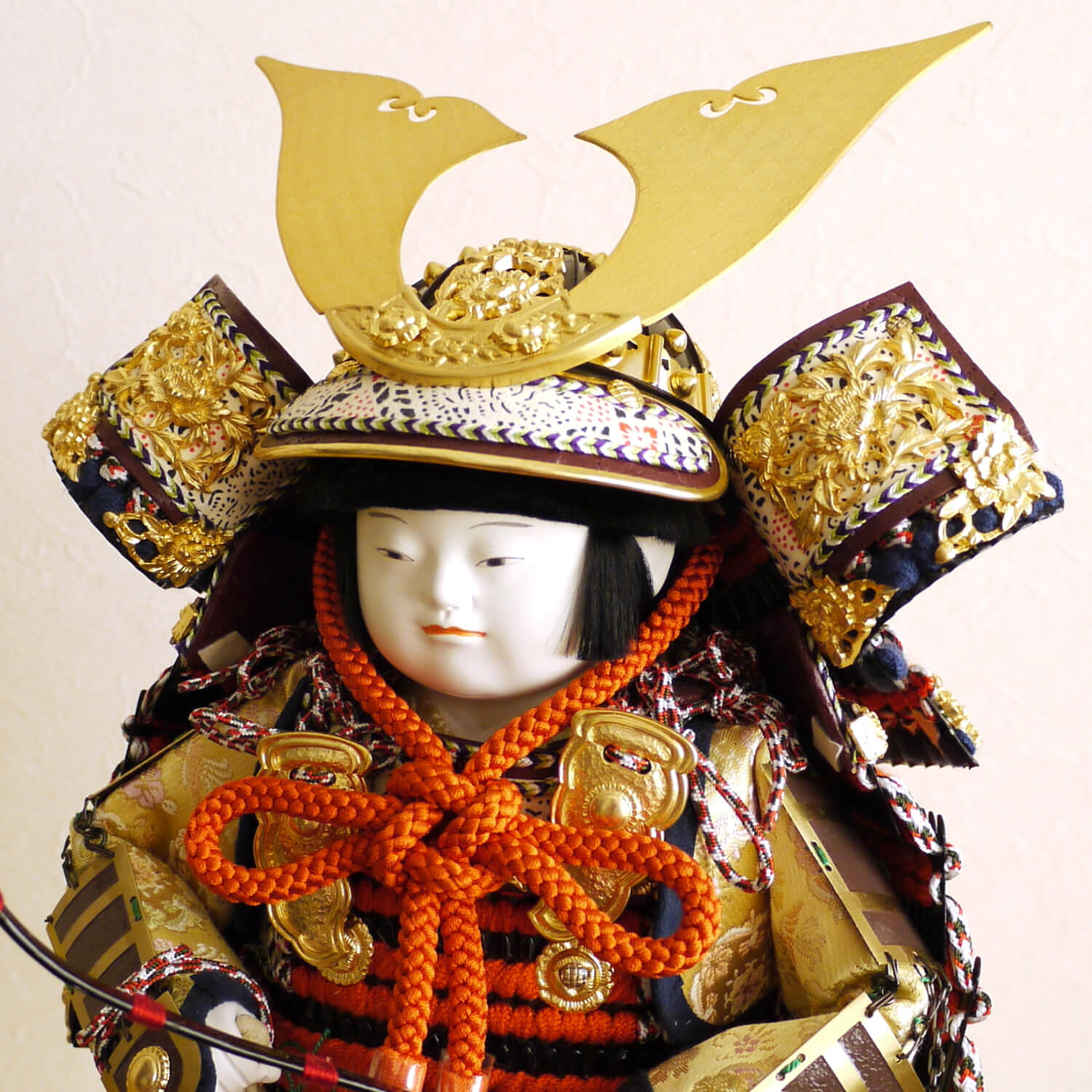 五月人形 京製六寸京鎧着大将 京鎧・平安武久×京頭・川瀬健山(描き目