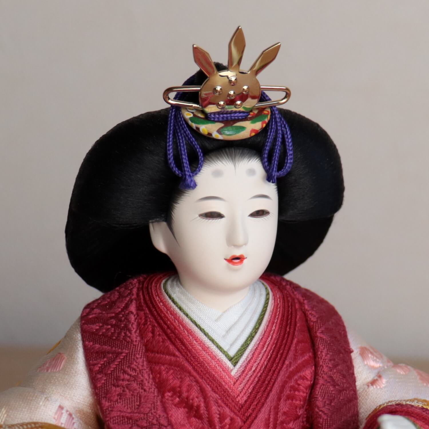 清水久遊作 ひいな 芥子 正絹西陣織「梅共柄」二曲一双済美箔屏風 繭