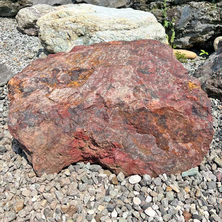 津軽錦石（青森県産）銘石 庭石 68cmサイズ 碧玉 ジャスパー 低重心