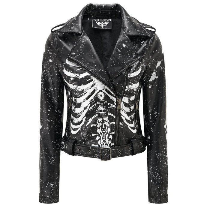 Women´s biker jacket KILLSTAR - Morgue Gimme Bones - Black - K-JKT