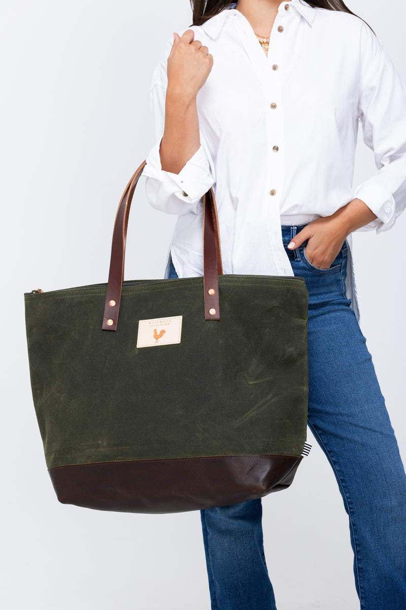 Olive Wax Canvas Adventure Tote | Meanwhile Back on the Farm