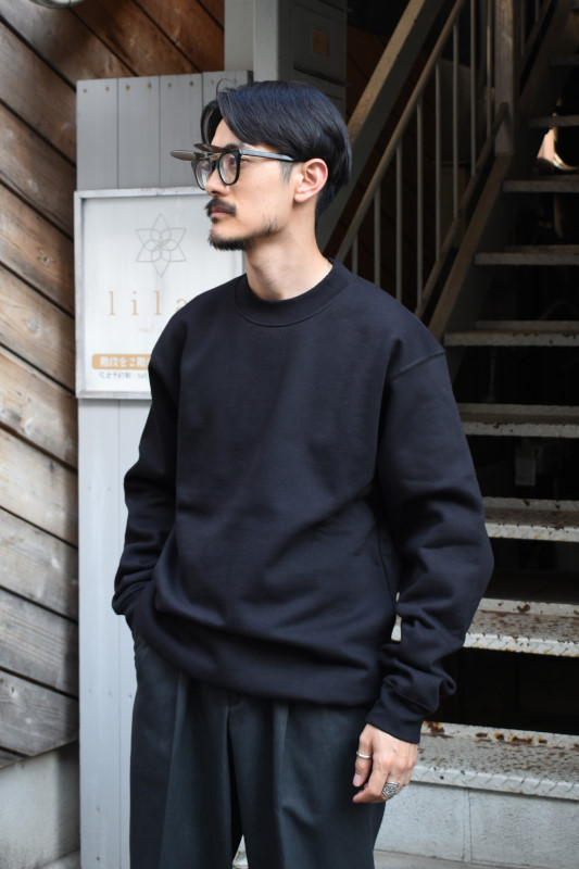 BAYSIDE (ベイサイド) Crew Neck Sweatshirt [BLACK]