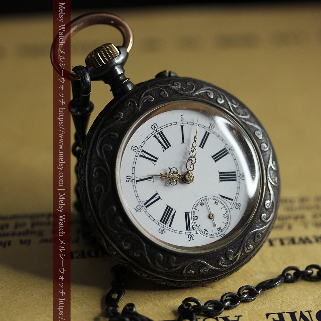 天使の装飾 渋さと深みあるロンジンのアンティーク懐中時計