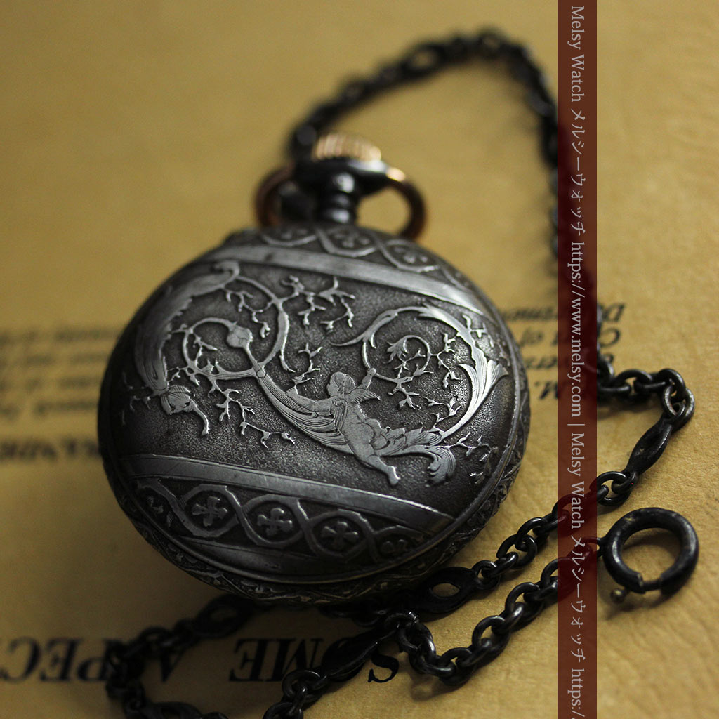 天使の装飾 渋さと深みあるロンジンのアンティーク懐中時計