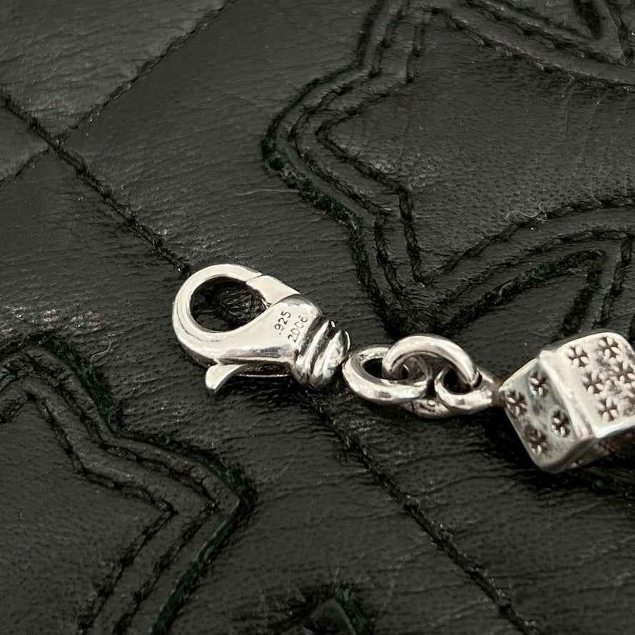 CHROME HEARTS DICE Cross Ball Silver Bracelet Size 8 LINK クロム