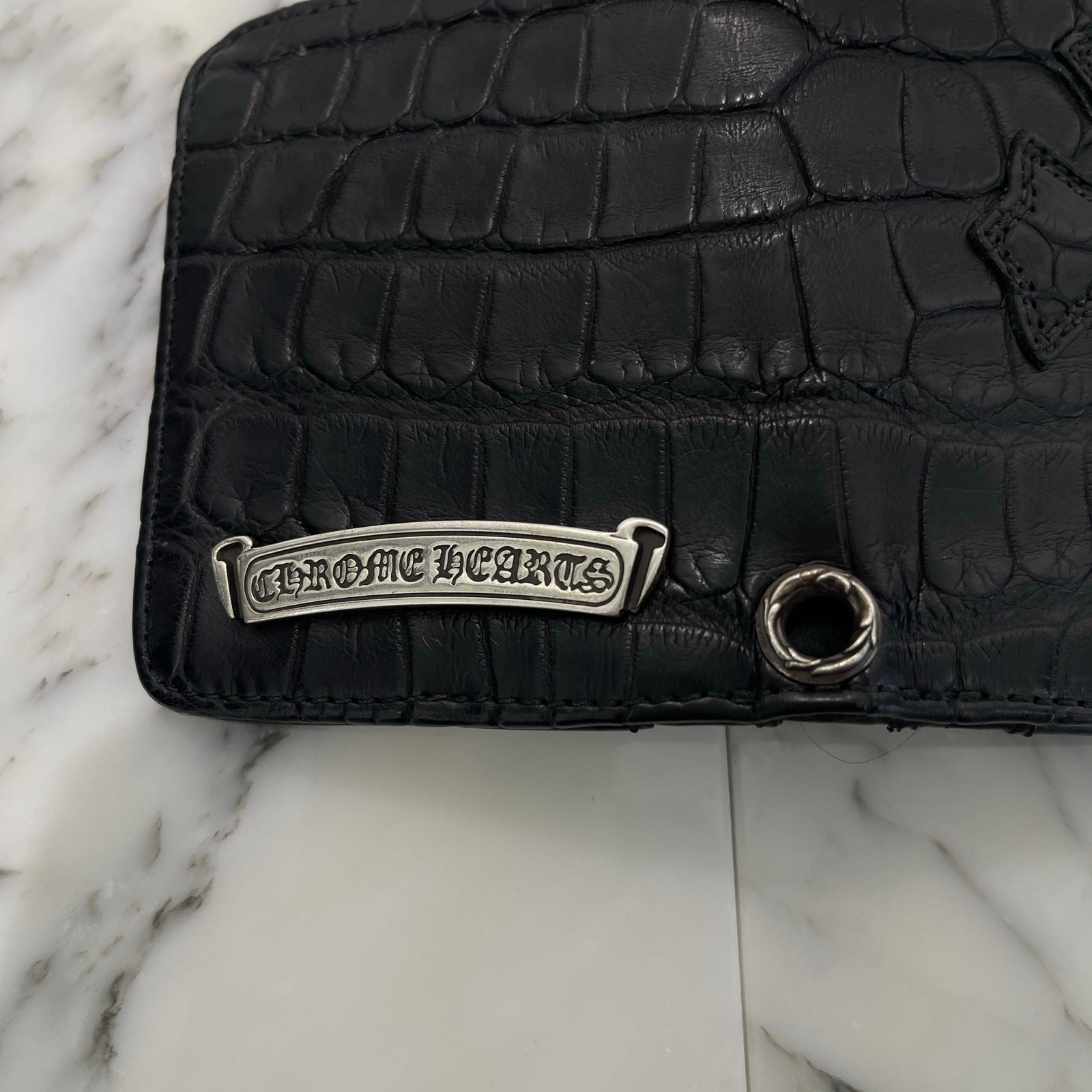 CHROME HEARTS DR DIGIACOMO Alligator Leather Cross Patch Compact