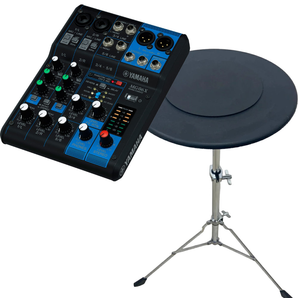 YAMAHA アナログミキサー MG06X (イヤモニに便利な小型スタンド付き