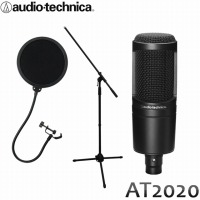ポップガード付き□audio-technica コンデンサーマイク AT2020【福山