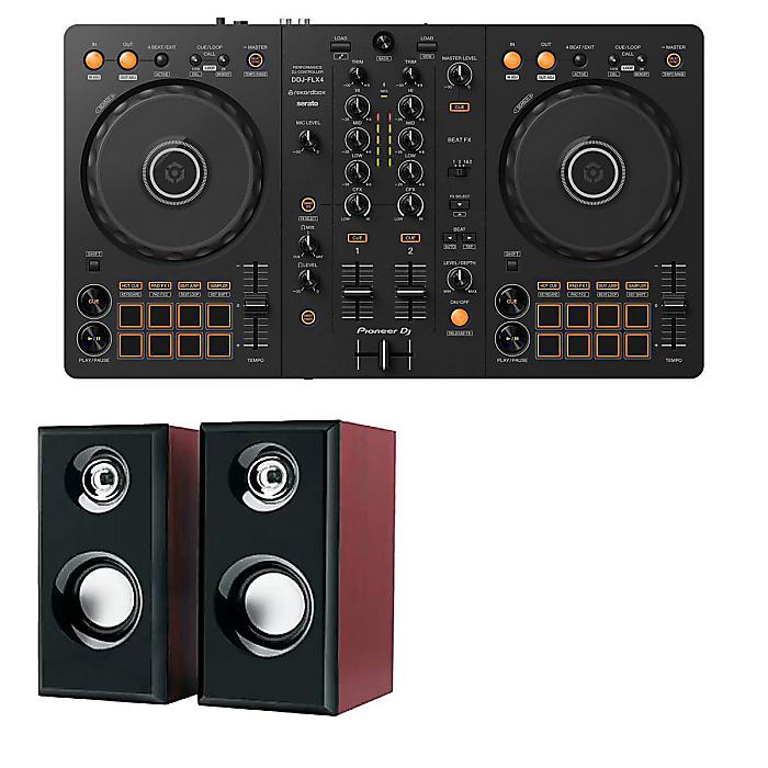 高品質木材MDFスピーカーセット】 Pioneer DJ DDJ-FLX4 PCDJ