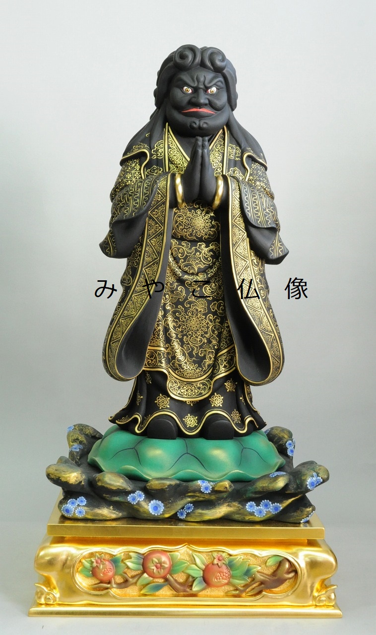 木彫仏像 中山鬼子母神立像 総高60cm 桧材木地仕上 木彫仏像の制作