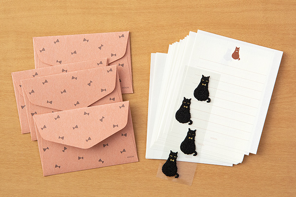 ミニレターセット シール付 黒猫柄(86306006)｜ミドリオンラインストア