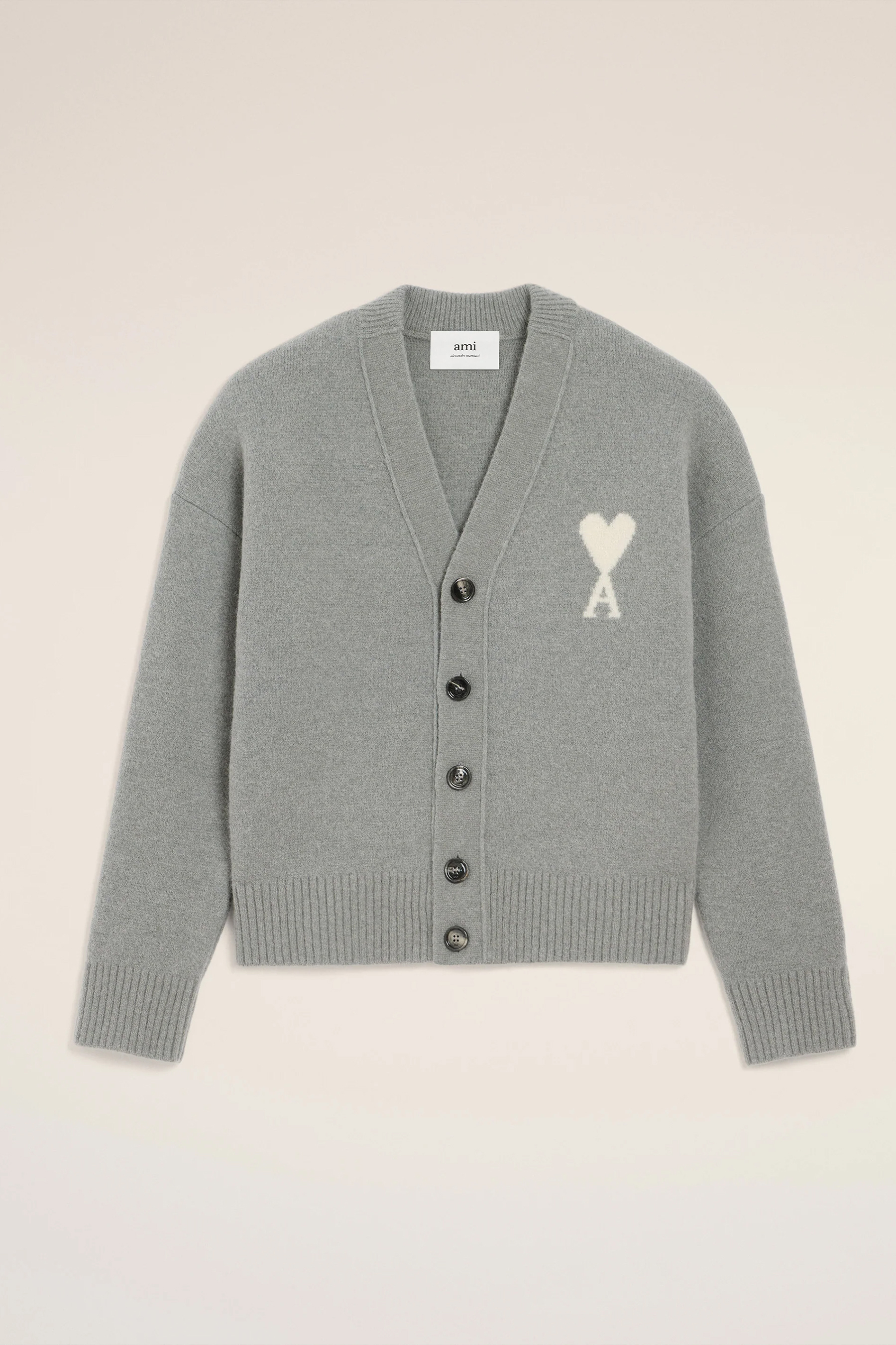 AMI PARIS Relaxed Fit Ami De Coeur Alpaca Blend Cardigan