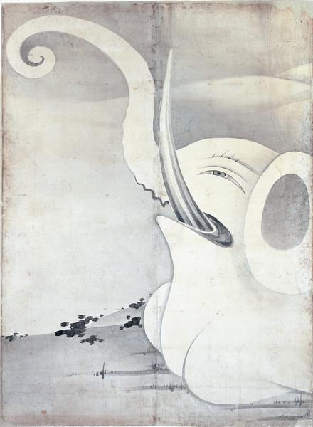 象と鯨図屏風 伊藤若冲筆 - MIHO MUSEUM