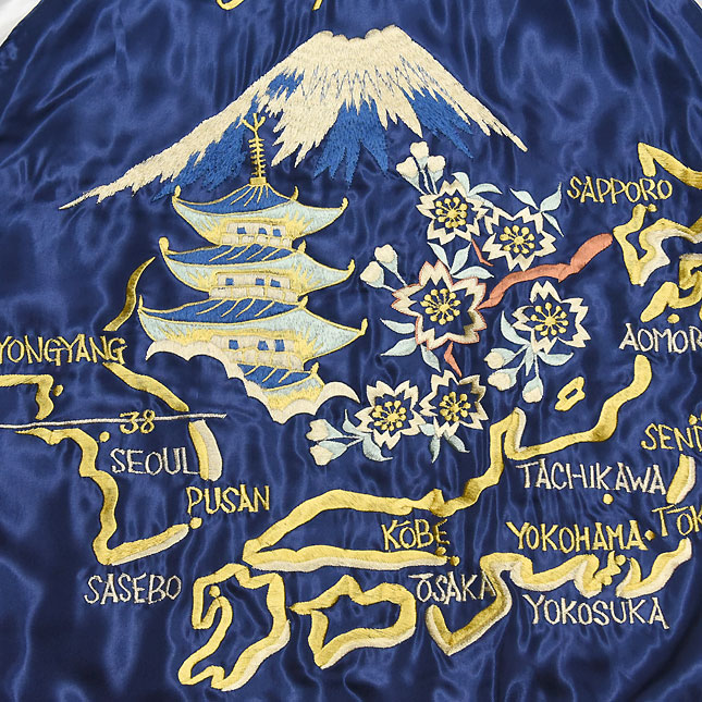 東洋スカジャン「RED TIGER×JAPAN MAP」サテンキルトスカ・NO-261