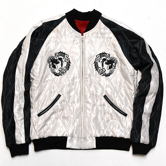 テーラー東洋スカジャン「BLACK TIGER×JAPAN MAP」別珍×サテンキルト