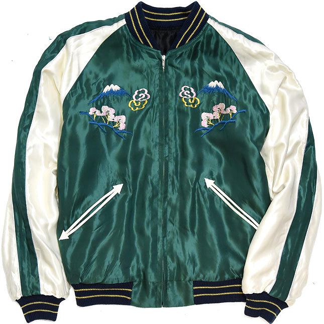 東洋スカジャン【DRAGON×JAPAN MAP】リバーシブルサテンスカ NO-890