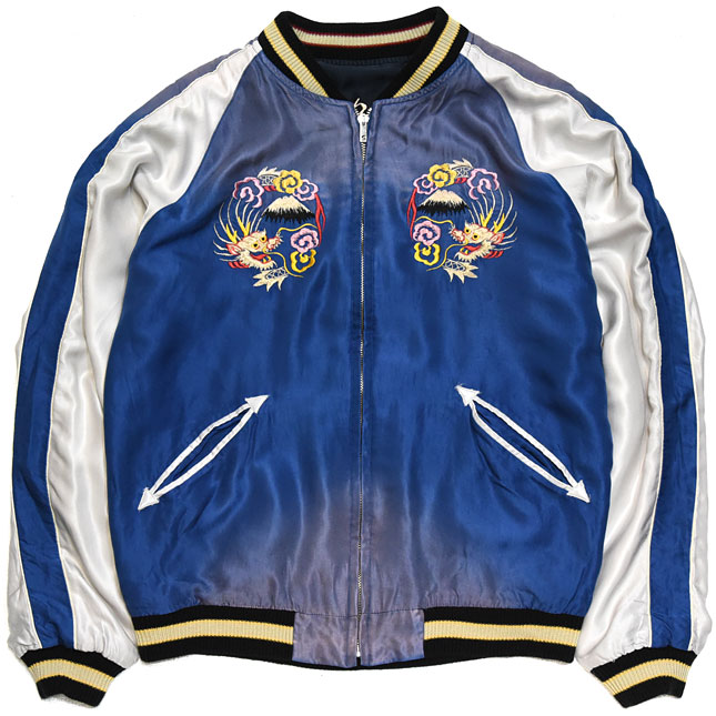 東洋スカジャン「EAGLE×JAPAN MAP」サテンスカ・エージングモデル NO