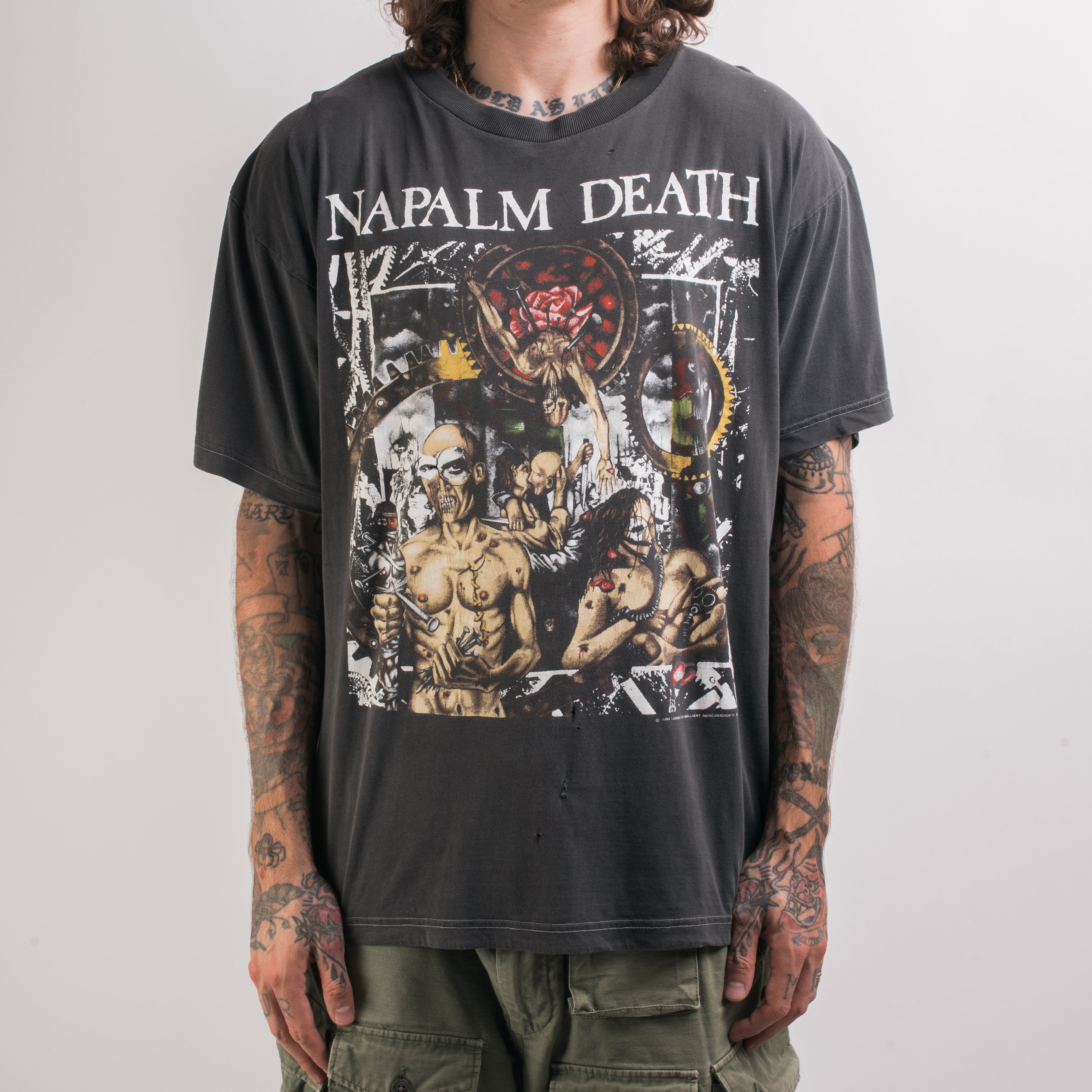 Vintage 1992 Napalm Death Campaign For Musical Destruction Tour T
