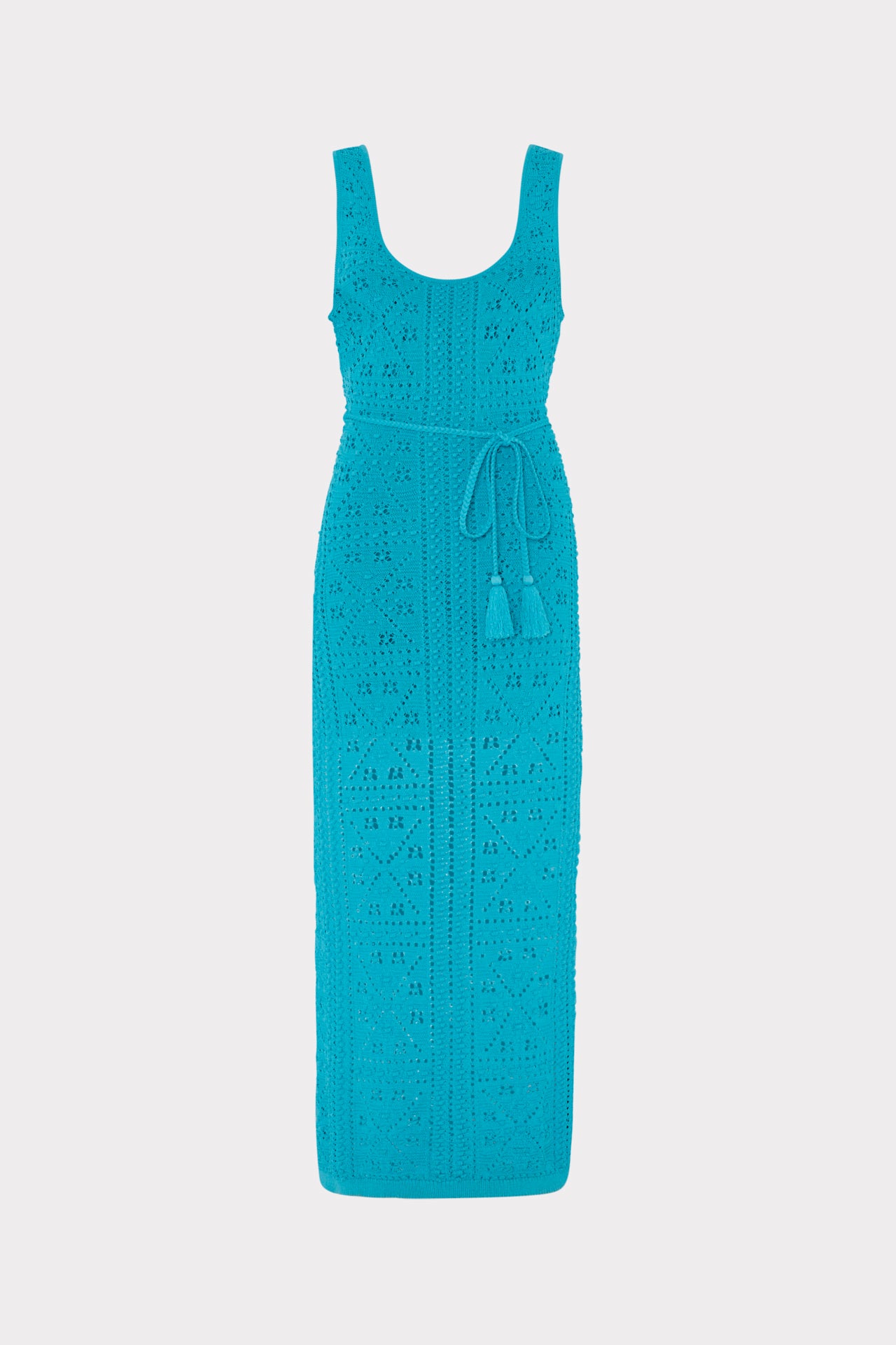 Bubble Pointelle Knit Midi Dress in Bright Blue | MILLY