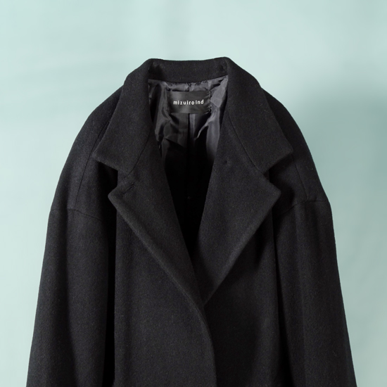 mizuiroind / ミズイロインド スタンドカラーウールコート,ブランド,