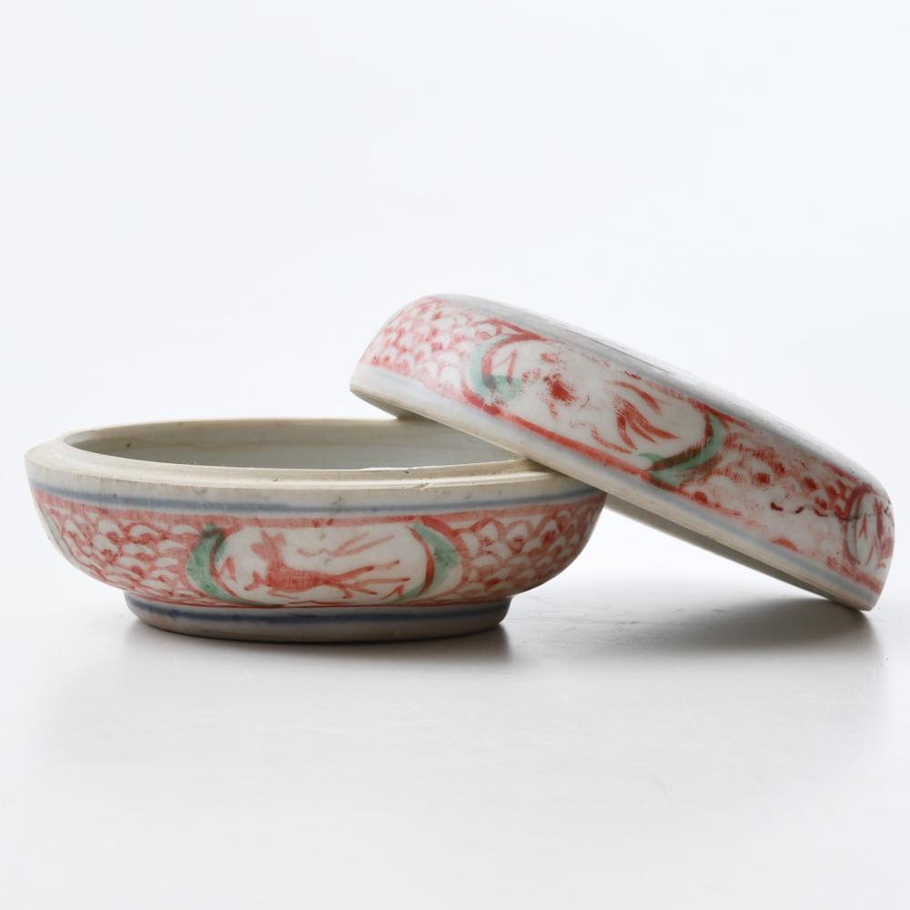 中国 明代 赤絵蓋物 小 花 ｜ みんげい おくむら （日本と世界の民芸）