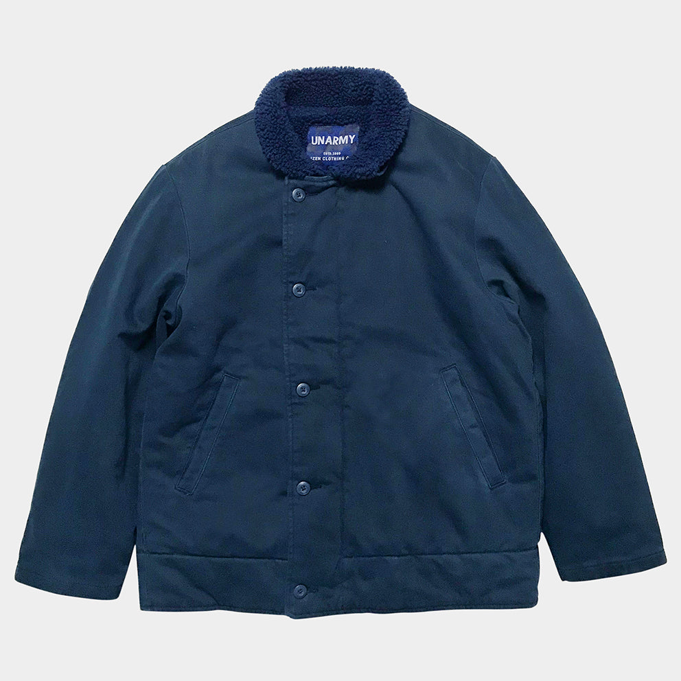 BZEN N1 DECK JACKET SHERPA LINED RIB CUFF WATER REPELLENT NAVY