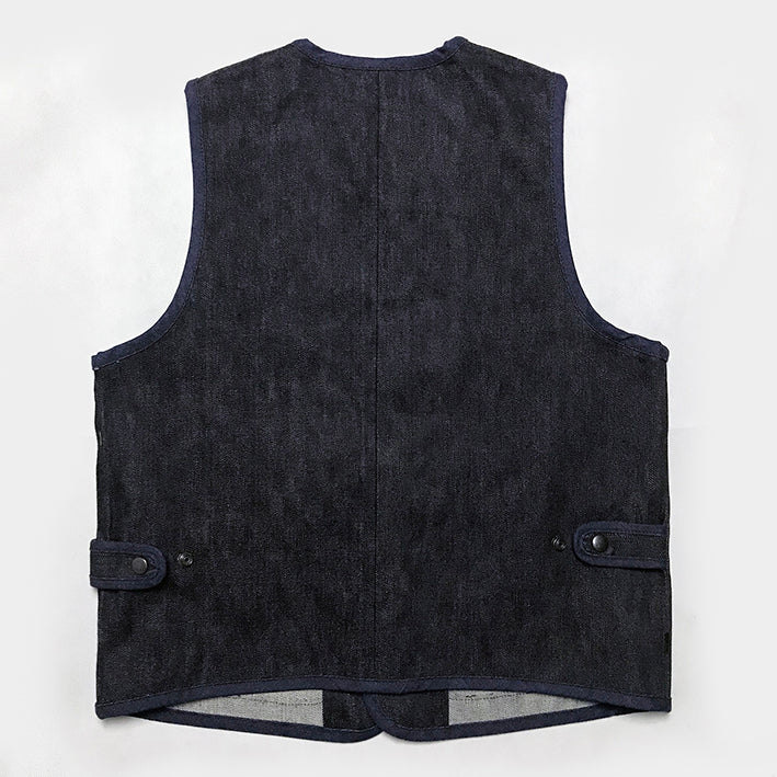 BZEN M.3202-SETH REGULAR FIT V-NECK VEST-17oz-SELVEDGE LOOMSTATE