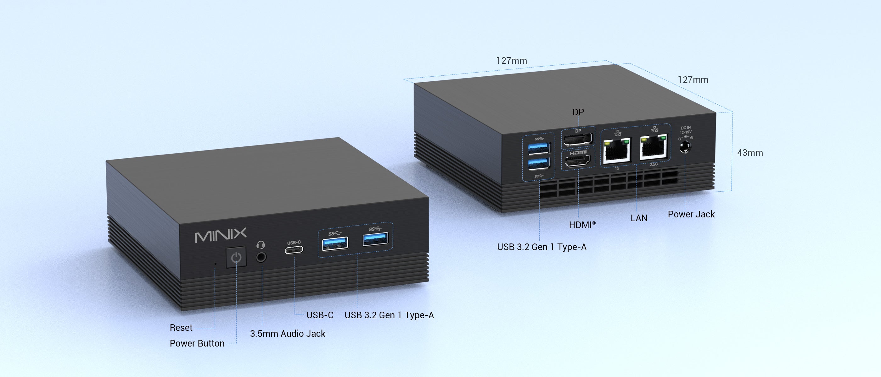 Minix Z100-AERO Mini PC - Intel N100, Win11 Pro, Triple Display