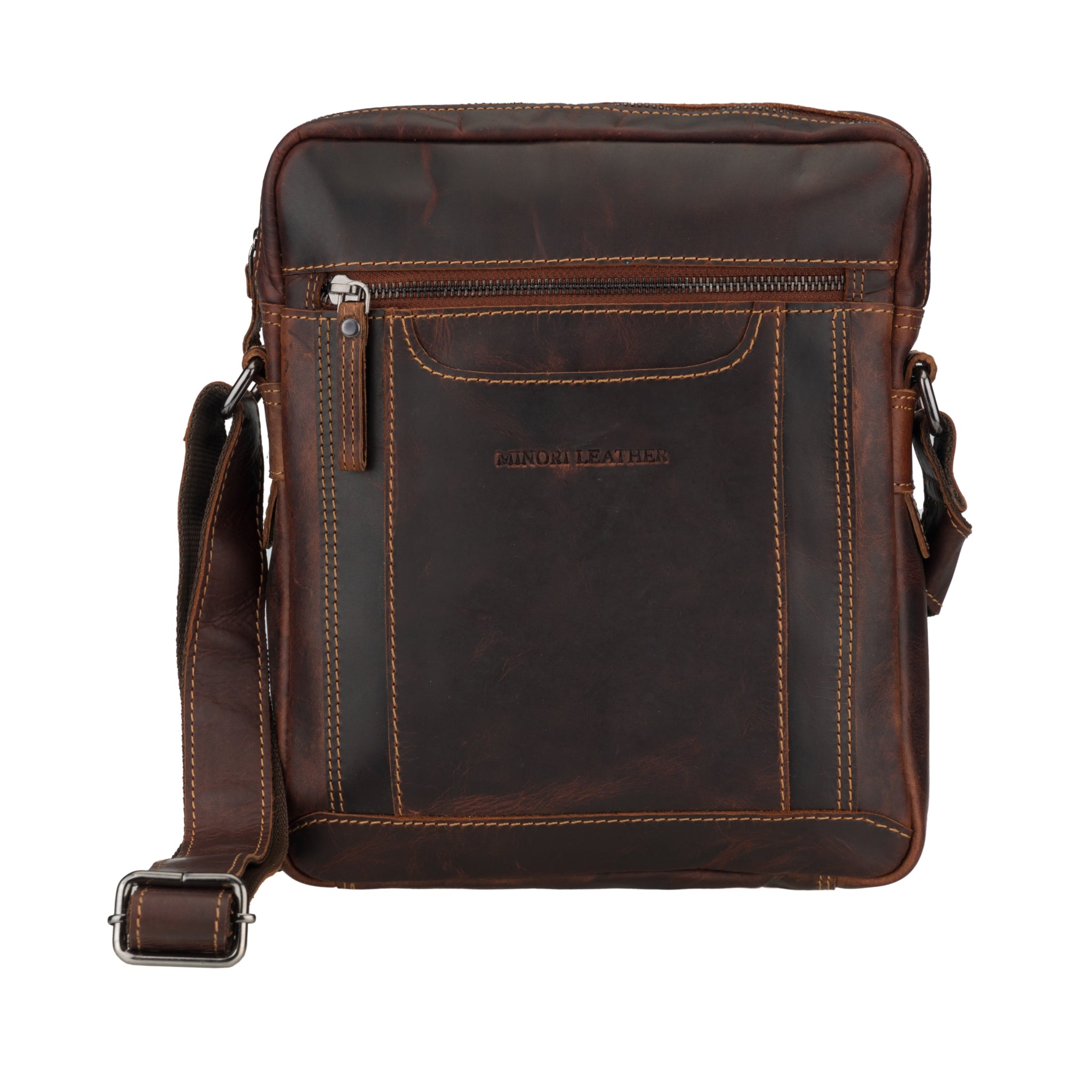 Tokyo Shoulder Chestnut Bag - Full-Grain Oil pull up Leather