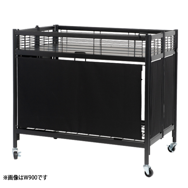中折れ式ワゴン ブラック W1200 店舗用品 陳列什器 販売ワゴン セール