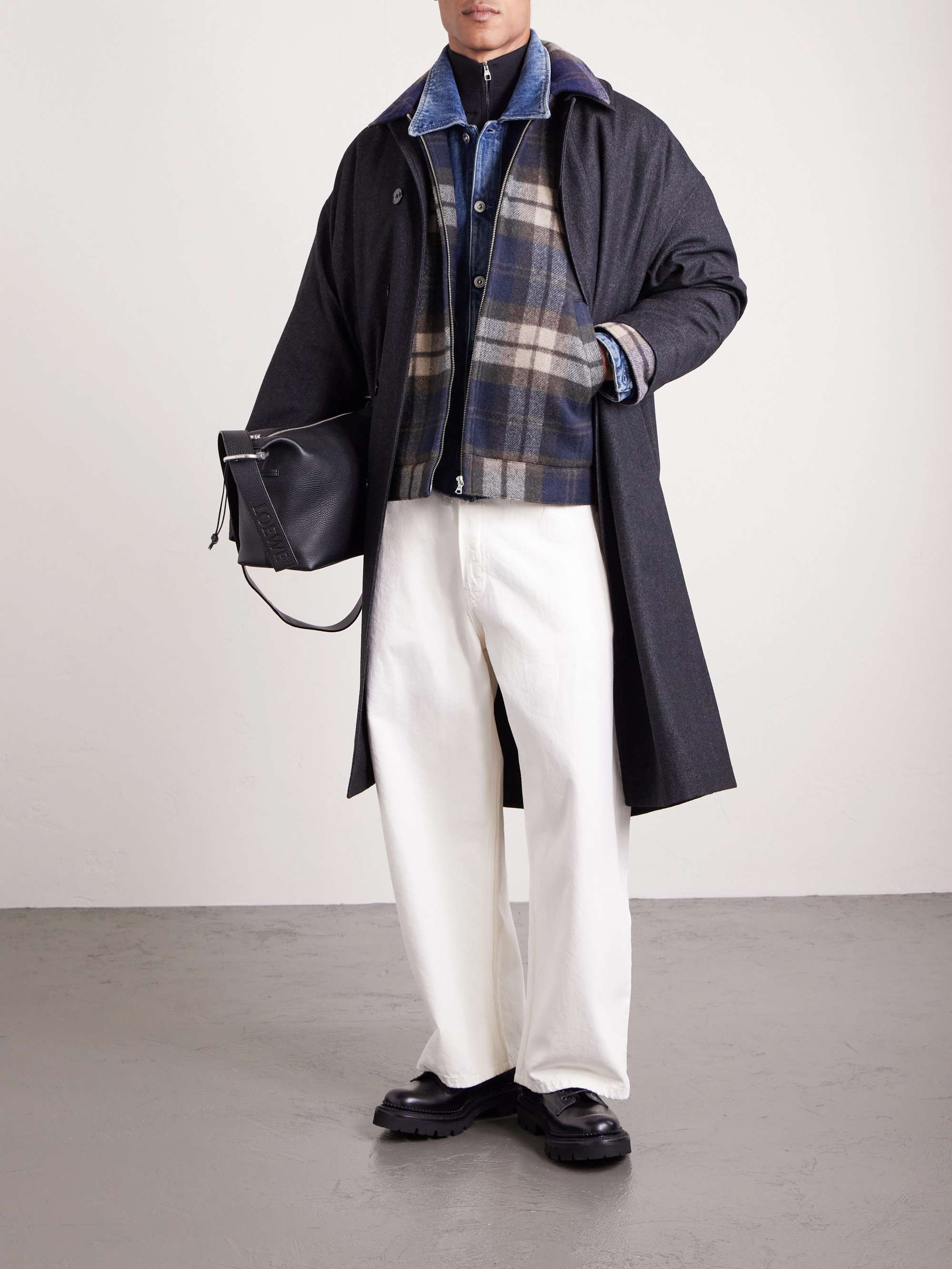 WTAPS® Wrecker Padded Checked Melton Wool-Blend Jacket for Men