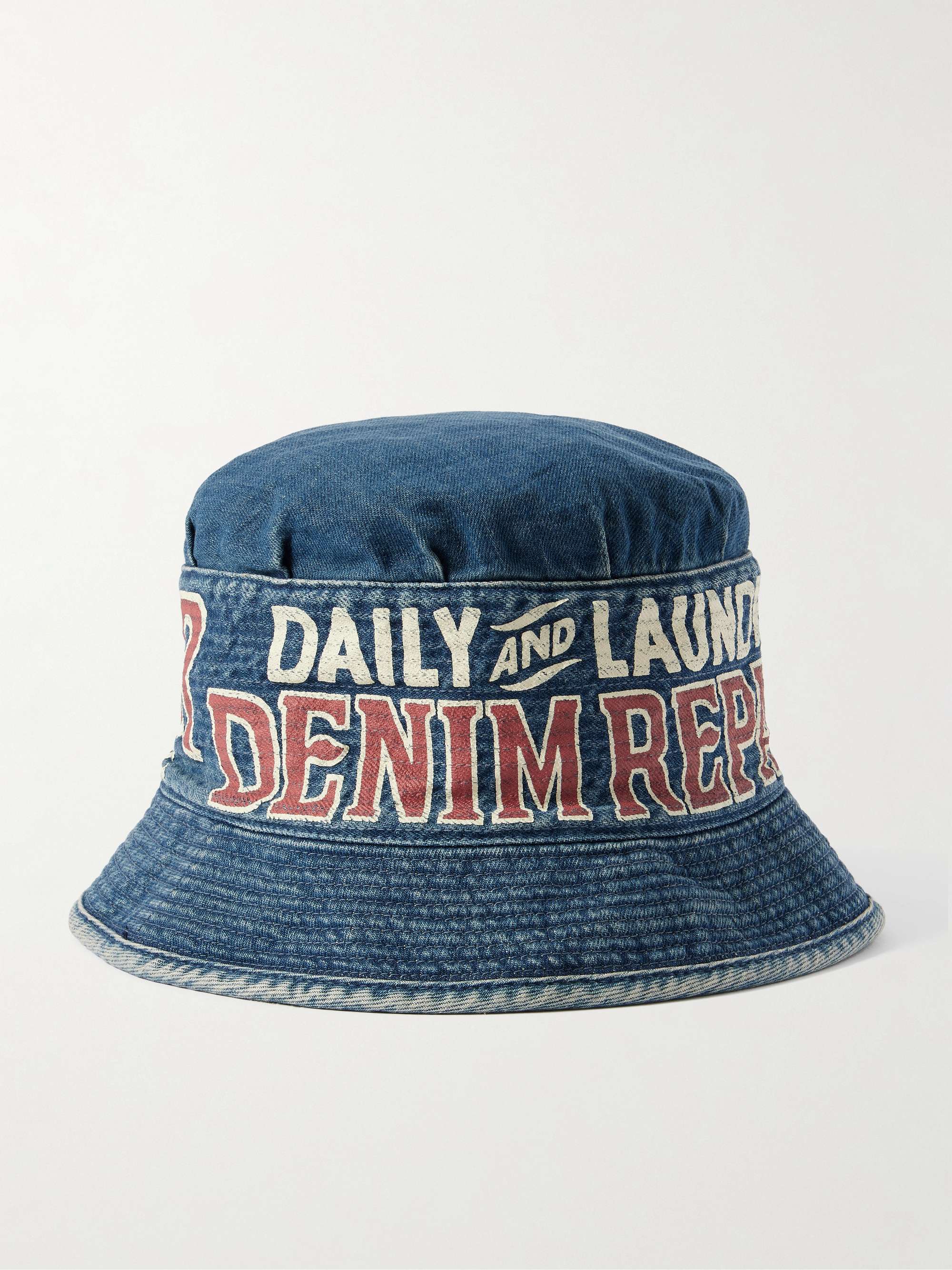 KAPITAL Laundry Printed Denim Bucket Hat for Men | MR PORTER
