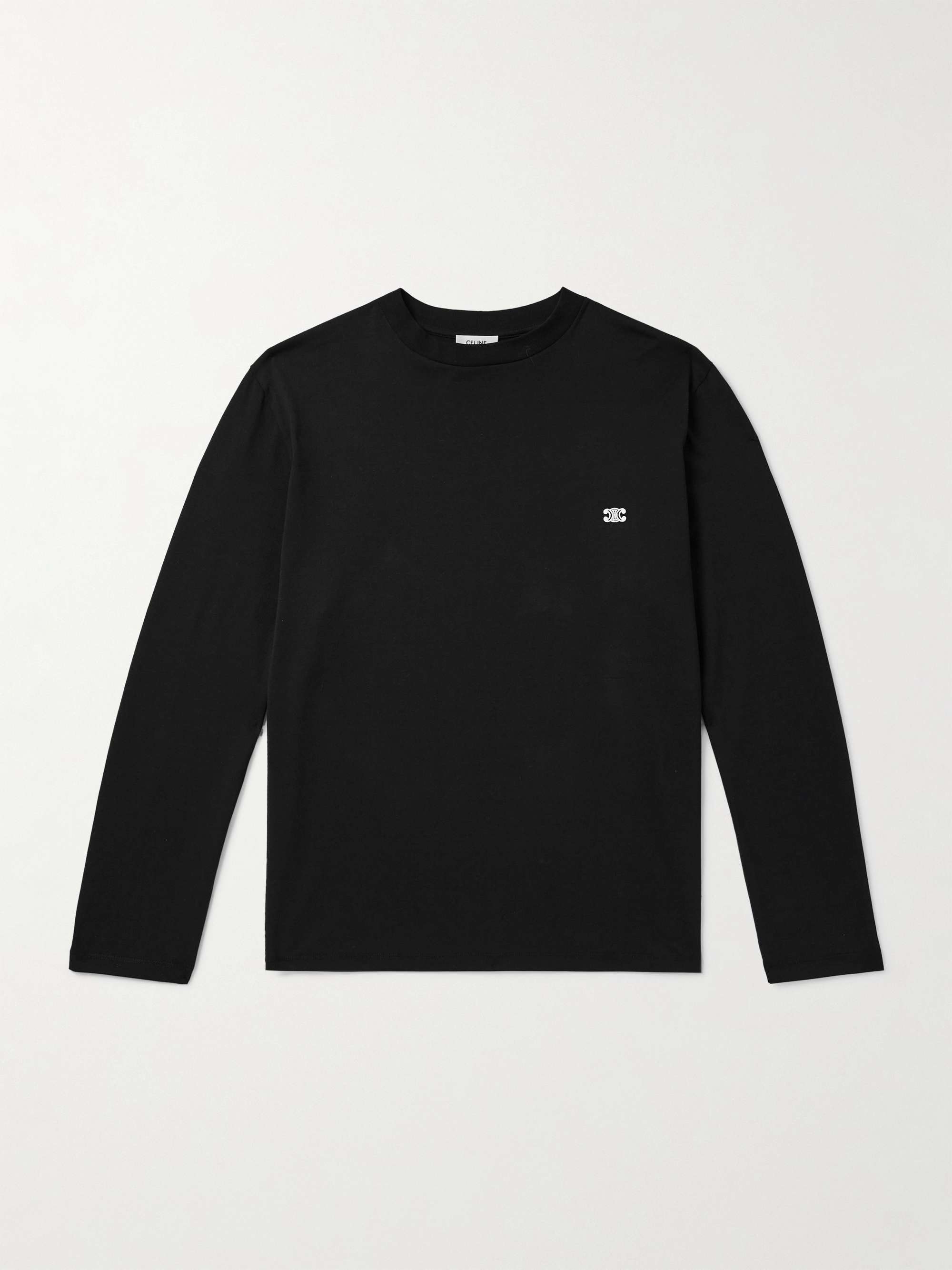 CELINE Logo-Embroidered Cotton-Jersey T-Shirt for Men | MR PORTER