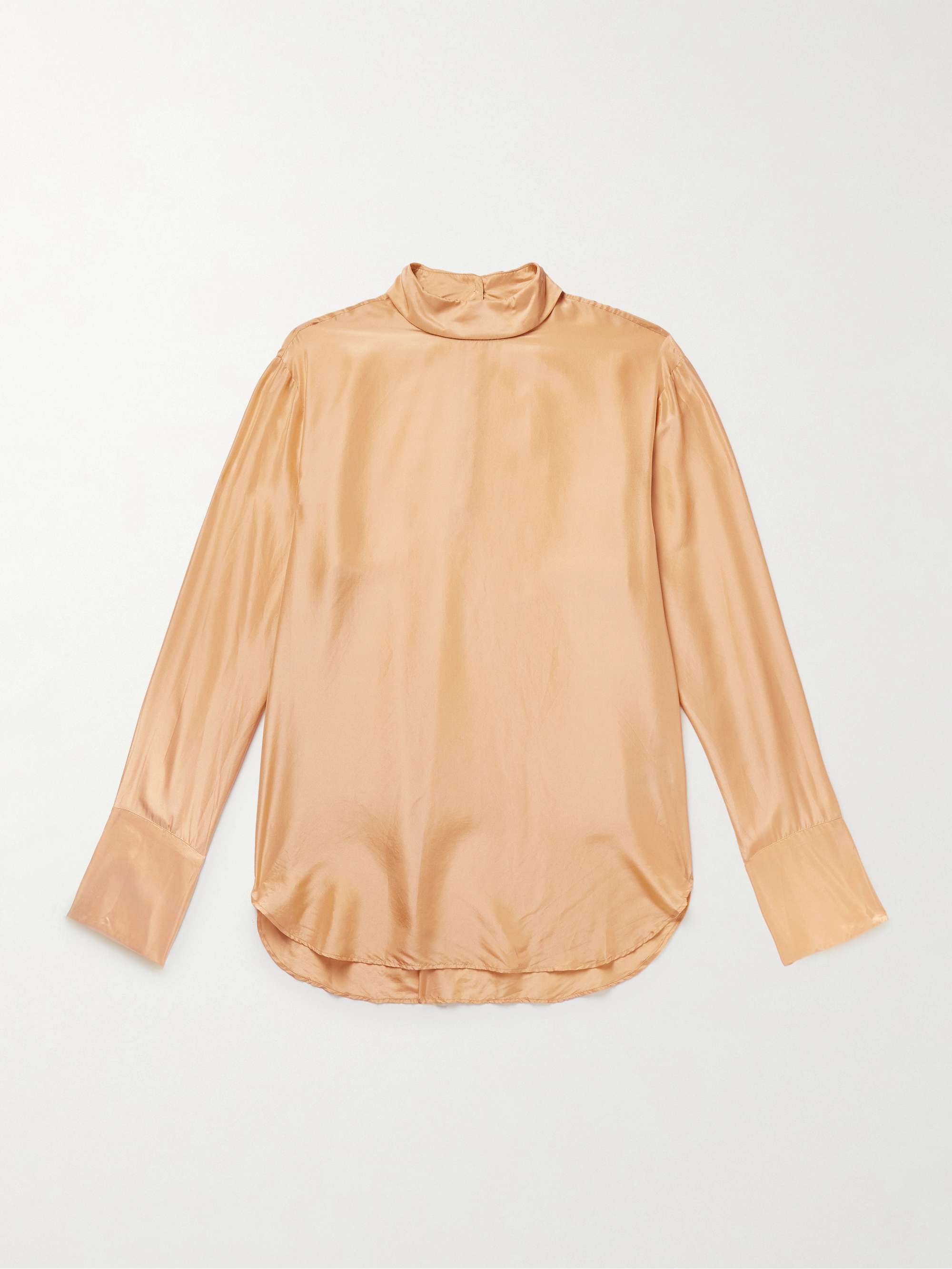 DRIES VAN NOTEN Silk-Satin Half-Placket Shirt for Men | MR PORTER