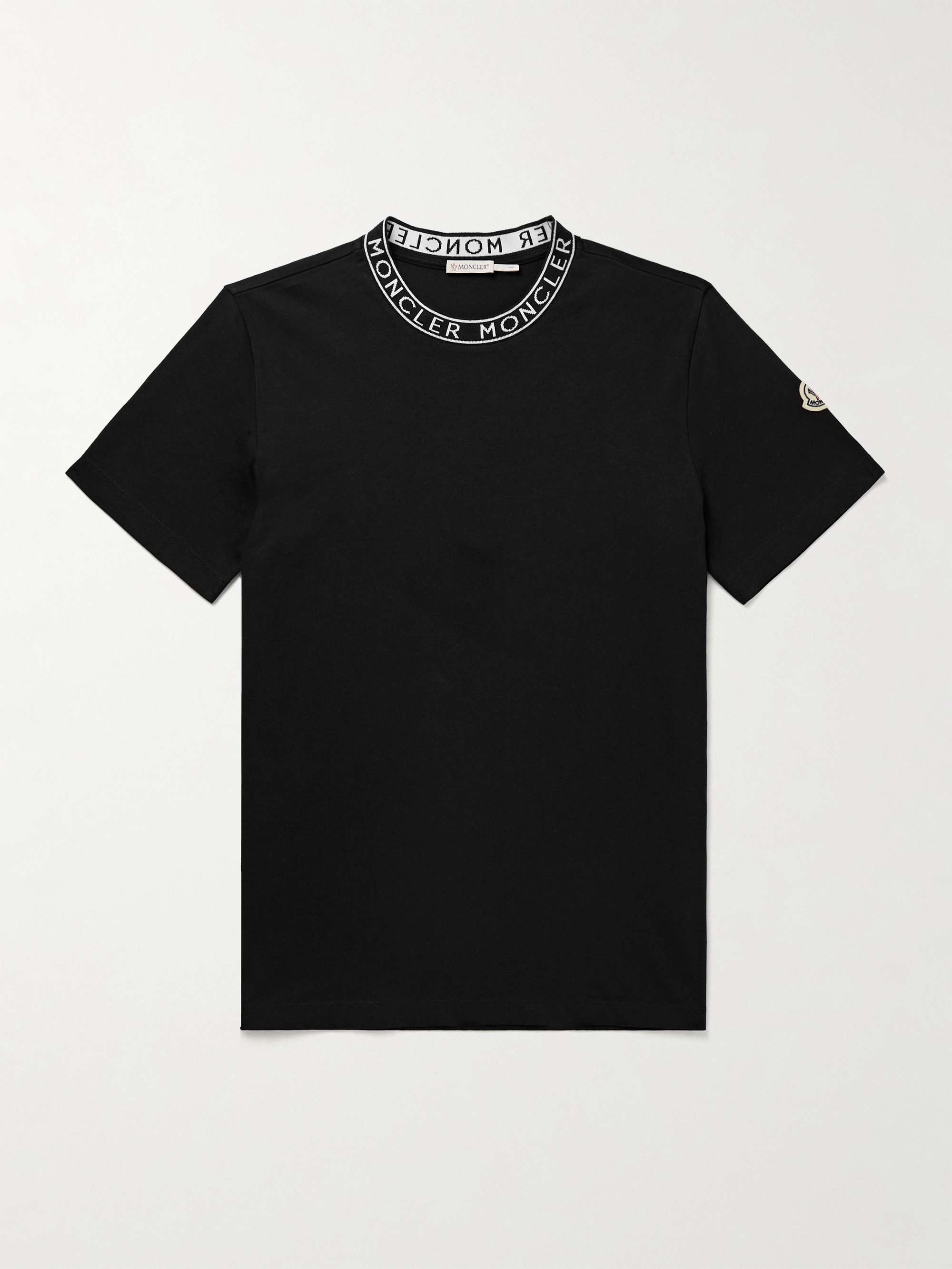 MONCLER Logo-Flocked Cotton-Jersey T-Shirt for Men | MR PORTER