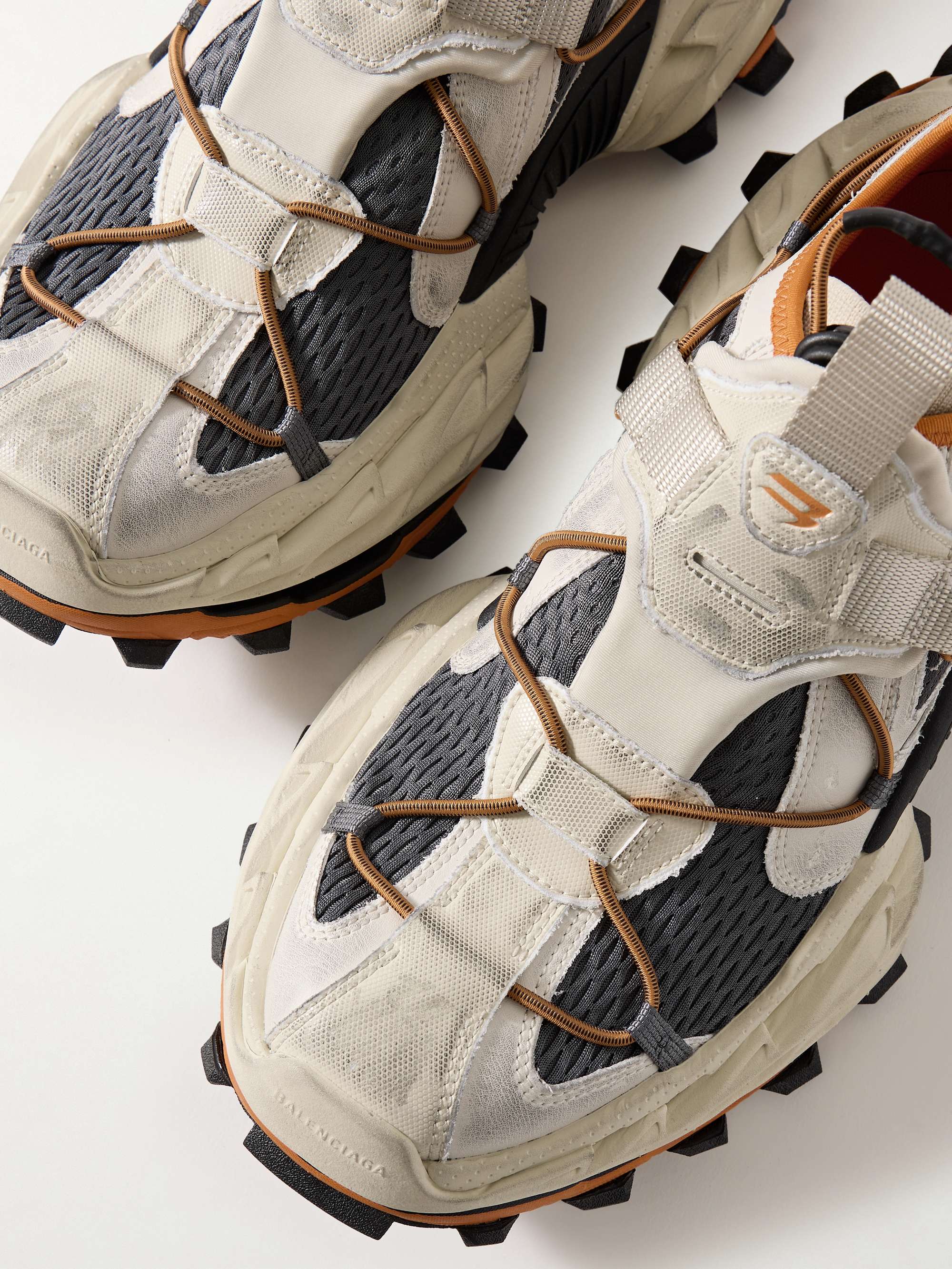 BALENCIAGA Hike Distressed Mesh Sneakers for Men | MR PORTER