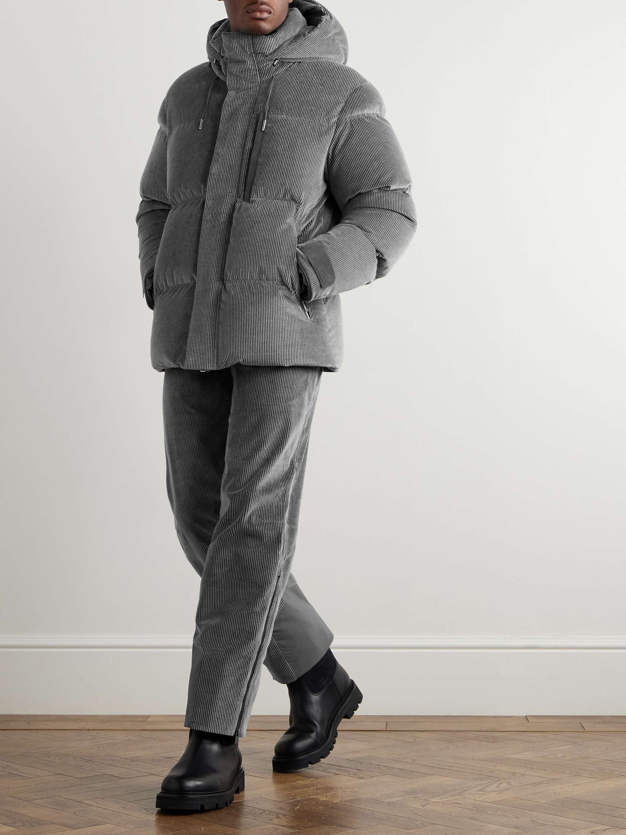 ZEGNA Cotton-Blend Corduroy Hooded Down Ski Jacket for Men | MR PORTER