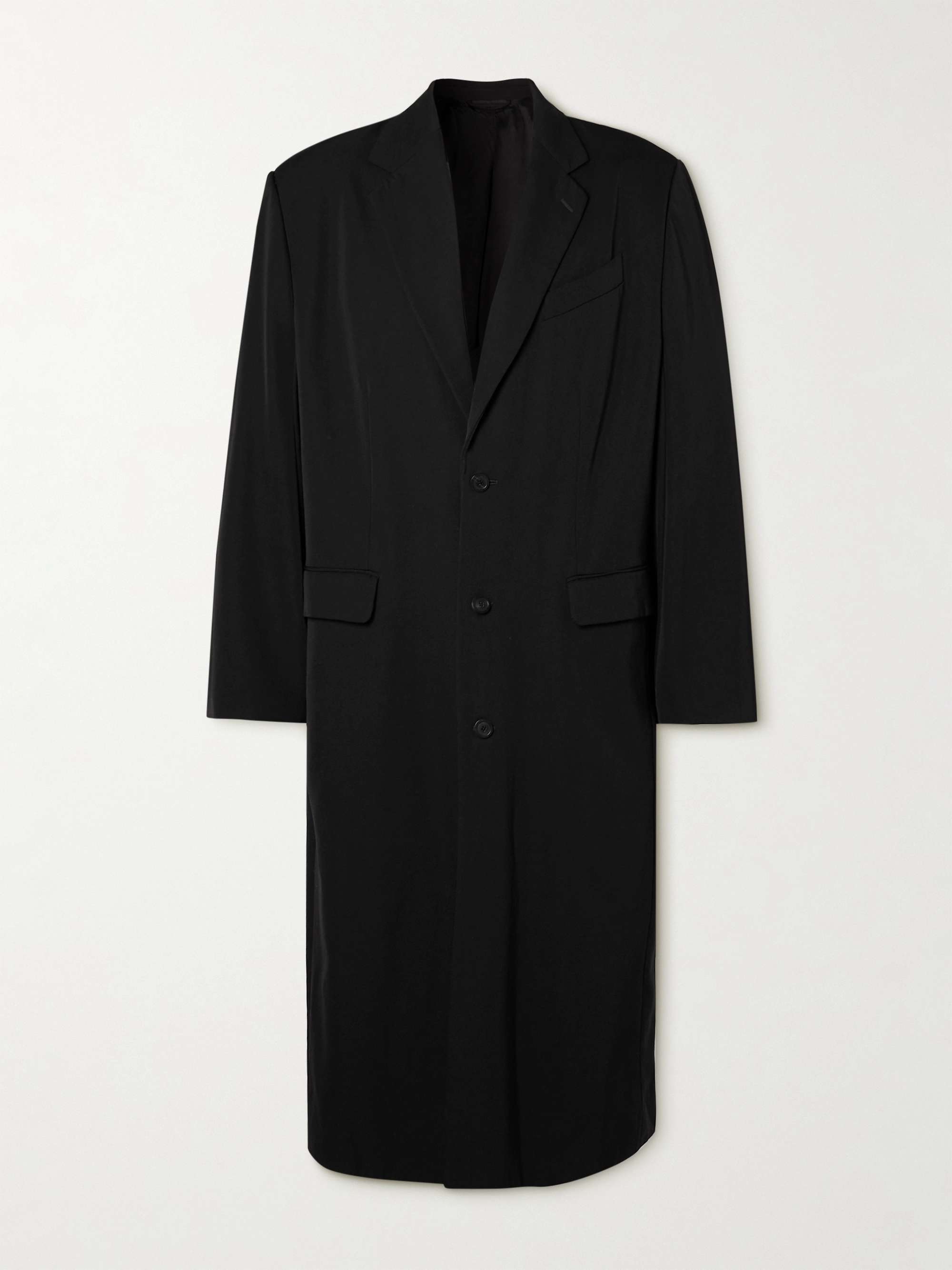 BALENCIAGA Oversized Logo-Appliquéd Cotton-Drill Coat for Men | MR