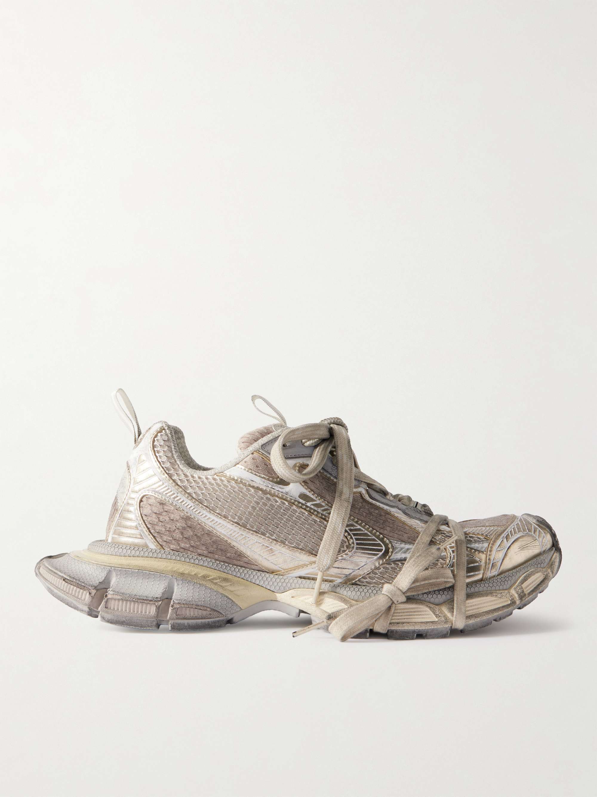 BALENCIAGA 3XL Distressed Mesh and Rubber Sneakers for Men | MR PORTER