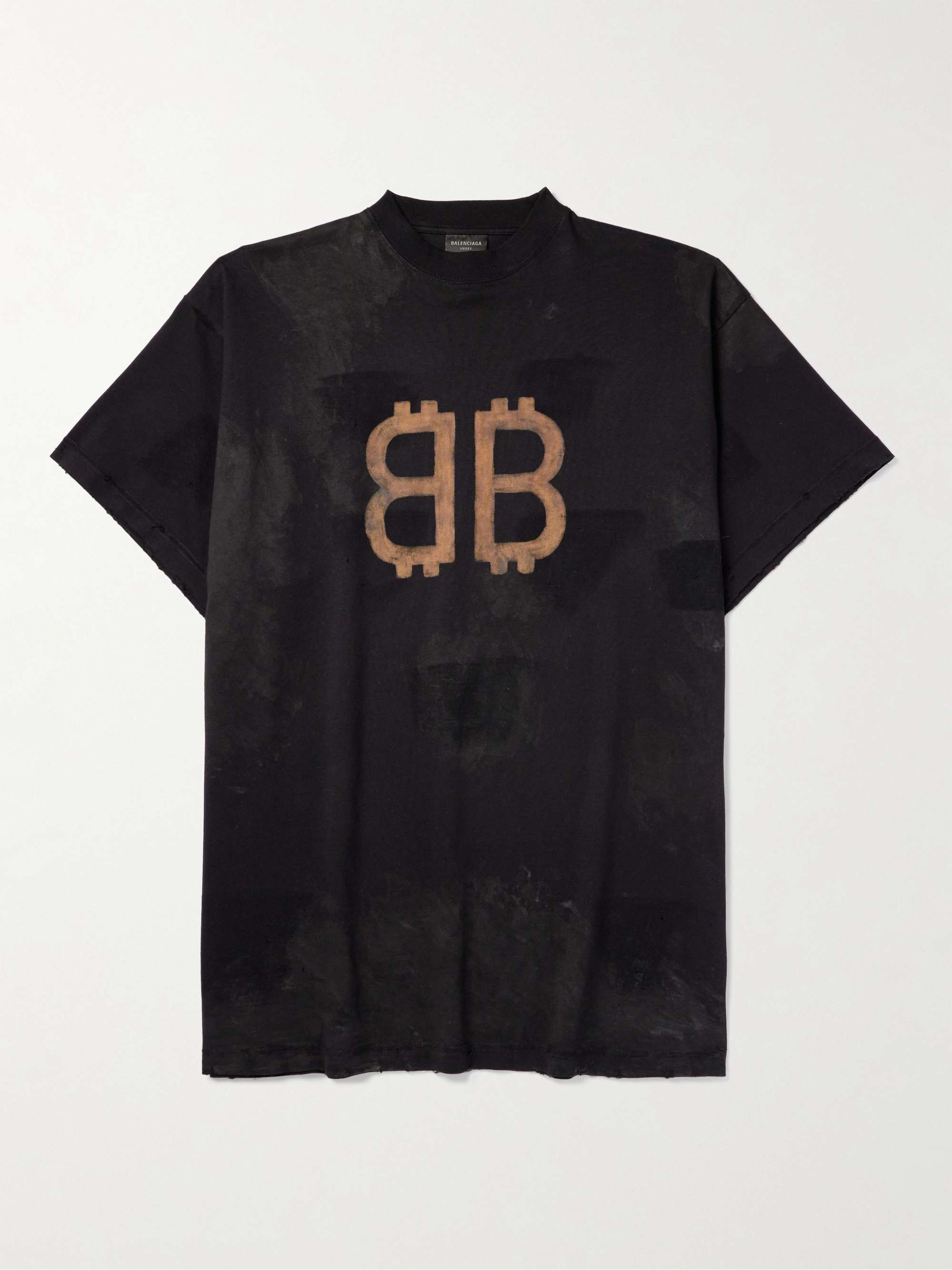 BALENCIAGA Oversized Logo-Print Cotton-Jersey T-Shirt for Men | MR