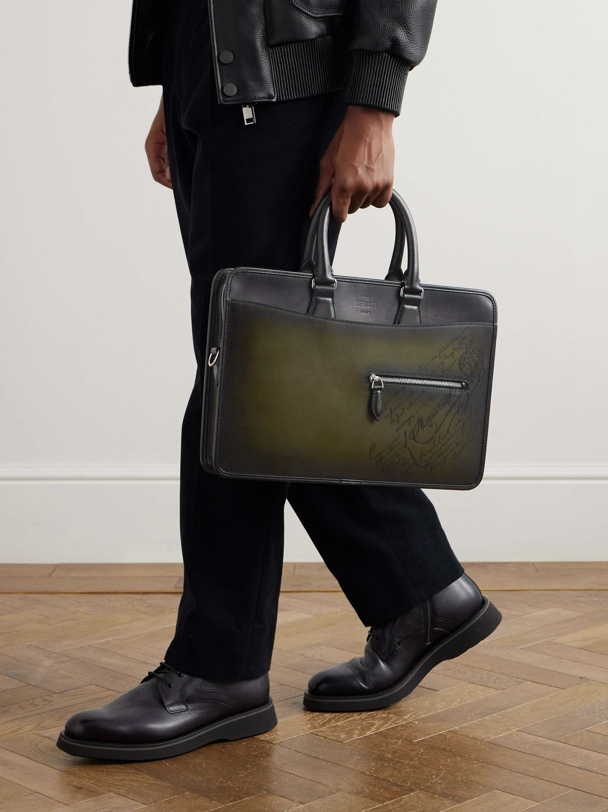 BERLUTI Un Jour Mini Scritto Venezia Leather Briefcase for Men