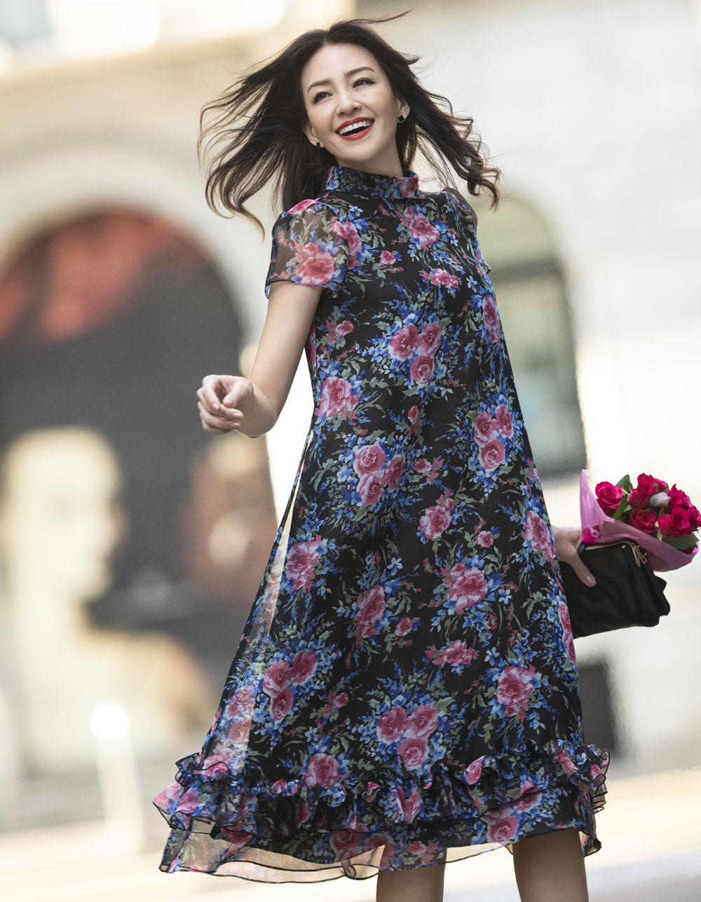 ほぐし柄フラワープリントドレス | msgracy